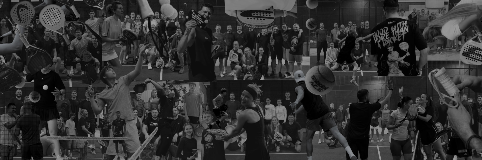 FABRIKA PADEL CLUB — spēlētāju kolāža